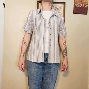 Vintage 1980s Miller Striped Button-up Shirt
